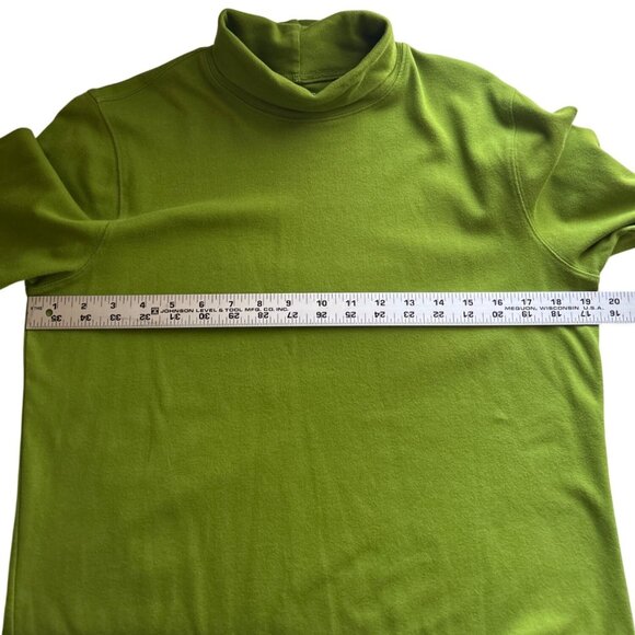 Lands End Green Long Sleeve Mock Turtleneck Top M 100% Cotton Womens Casual Wear - Picture 5 of 6